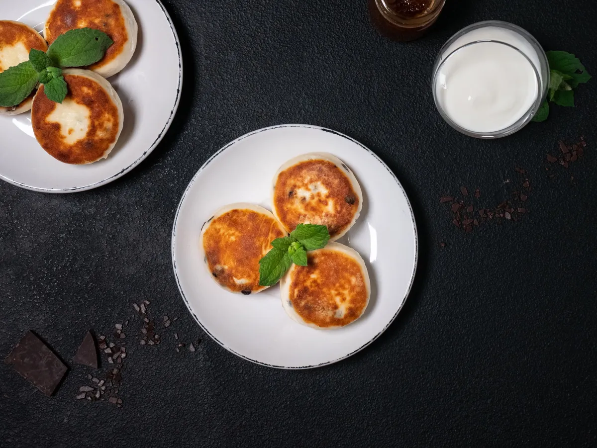 Frozen Syrnyky(Cheese Pancakes) with Chocolate Chips