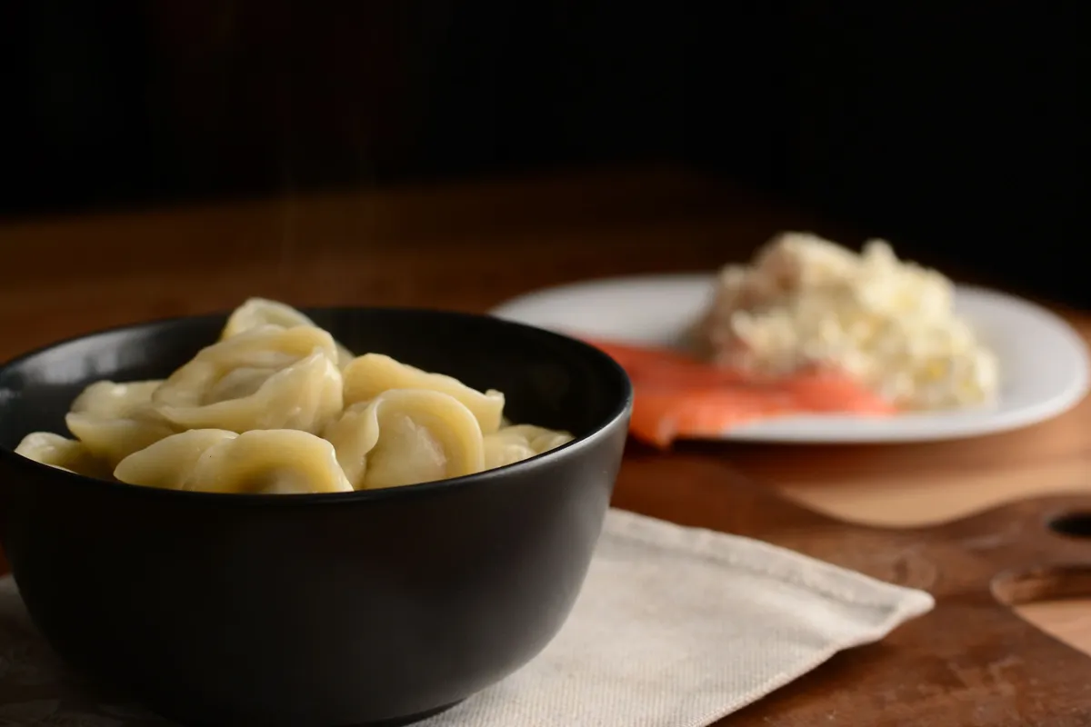 Frozen Salmon and Cheese Dumplings