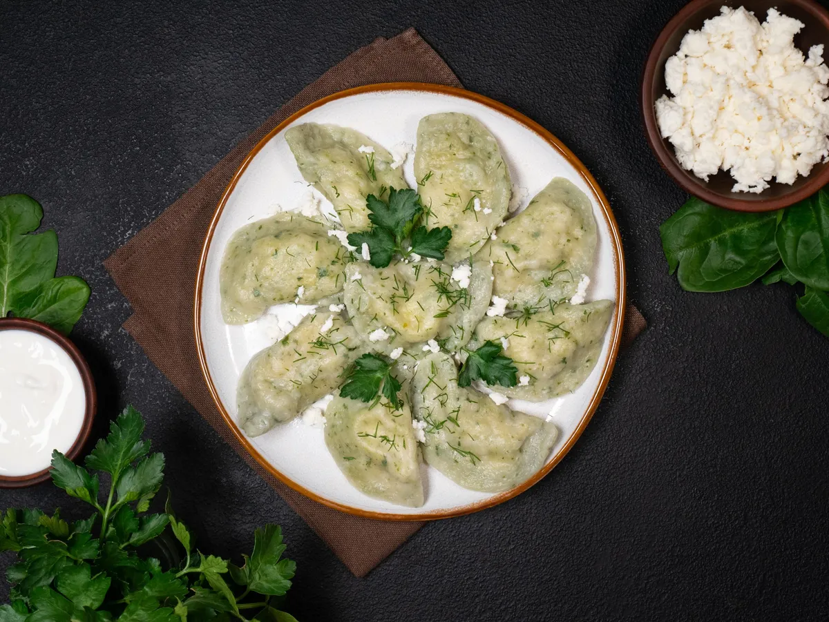 Spinach & Brined Cheese Pierogi